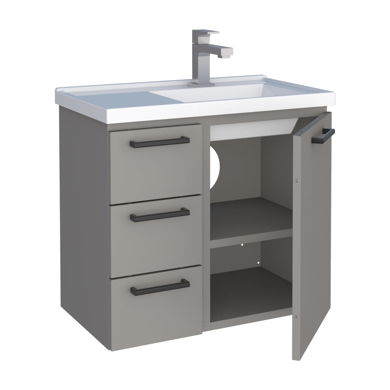 COZIMAX - GABINETE PARA BANHEIRO EM A�O AMEIXA 60CM CINZA